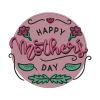Happy Mothers Day Calligraphy Flowers Embroidery Design