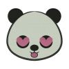 Heart Eyes Tongue Out Panda Face Embroidery Design