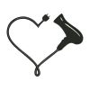 Heart Shaped Hair Dryer Silhouette Embroidery Design