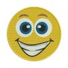 Hilarious Grinning Face Emoji Embroidery Design
