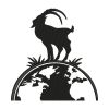 Ibex On the Planet Earth World Silhouette Embroidery Design