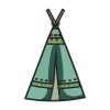 Teepee Camping Tent Embroidery Design