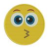Kissing Face With Big Eyes Emoticon Emoji Embroidery Design