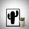 Mexican Saguaro Cactus Silhouette Art