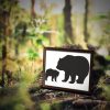 Bear and Cub Silhouette Art