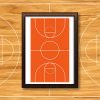 Orange Basketball  Vertical Court Vector Art