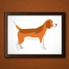 Orange and White Side View Beagle Vector Art