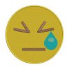 Persevering Tear Face Yellow Emoji Embroidery Design