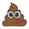 Pile of Poo Blowing a Kiss Emoji Embroidery Design