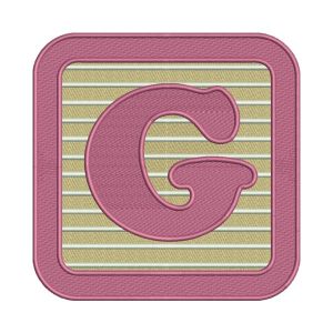 Pink Frame Letter G Embroidery Design