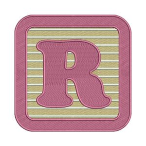 Pink Frame Letter R Embroidery Design
