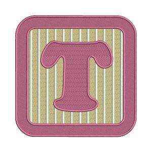 Pink Frame Letter T Embroidery Design