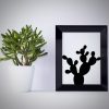 Prickly Pear Cactus Silhouette Art