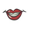 Provocotive Red Lips Smile Embroidery Design