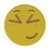 Quirky Squinting Eyes Smile Emoji Embroidery Design