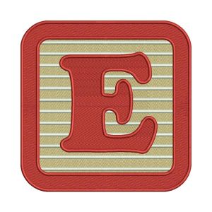 Letter E Frame Embroidery Design