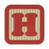 Red Frame Letter H Embroidery Design