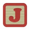 Red-Frame Letter J Embroidery Design