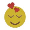 Relieved Face With Hearts Emoticon Emoji Embroidery Design