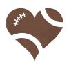 Rugby Football Heart Silhouette Embroidery Design