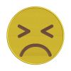 Sad Persevering Face Yellow Emoticon Emoji Embroidery Design