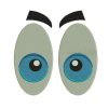 Slightly Angry Eyes Emoji Embroidery Design