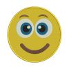 Slightly Smiling Face Yellow Emoticon Emoji Embroidery Design