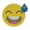 Smiling Face With Sweat Yellow Emoticon Emoji Embroidery Design
