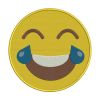 Smiling Face With Tears of Joy Emoticon Emoji Embroidery Design