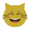 Squinting Eyes Laughing Cat Face Emoji Embroidery Design