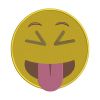 Squinting Face With Tongue Emoticon Emoji Embroidery Design