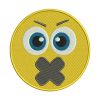 Stubborn Cross Mouth Face Emoticon Emoji Embroidery Design