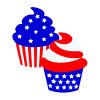 American Cup Cakes Vector | 4th of July Cup Cakes Vector | Cup Cakes Vector File | Cup Cakes Vector Clip Arts