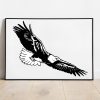 Gliding Bald Eagle Silhouette Art