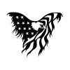 Monochromatic US Flag Bald Eagle Silhouette Art
