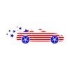 American Flag Car Vector | Car Vector Design | USA Car Vector | US Independence Day Car | PDF Car Vector File