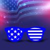 Blue American Glasses Vector Art | Sunglass Vector | 4th of July Glasses | Uncle Sam Glasses Vector | EPS Glasses Vector