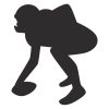 Crouched Rugby Player Silhouette Art