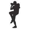 Ball Throwing Rugby Player Silhouette Art