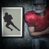 Rugby Player Tackling Silhouette Art