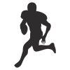 Running Rugby Player Silhouette Art