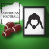 Football Center Player Stance Silhouette Art