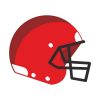 American Football Red Helmet Vector Art