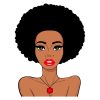 Succulent Lips African American Afro Woman Vector Art