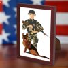 US Soldier and German Shepherd Vector Art
