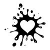 Black Splash Paint Heart Silhouette Art