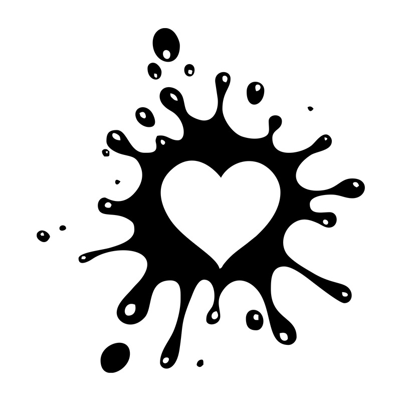Download Black Splash Paint Heart Silhouette Art Ai Eps Svg Pdf Png Dxf