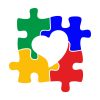 Colorful Jigsaw Puzzles Forming Heart Vector Art