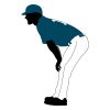 Baseball Player in Position Vector Art