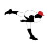 Tenacious Pitcher Throwing Baseball Vector Art